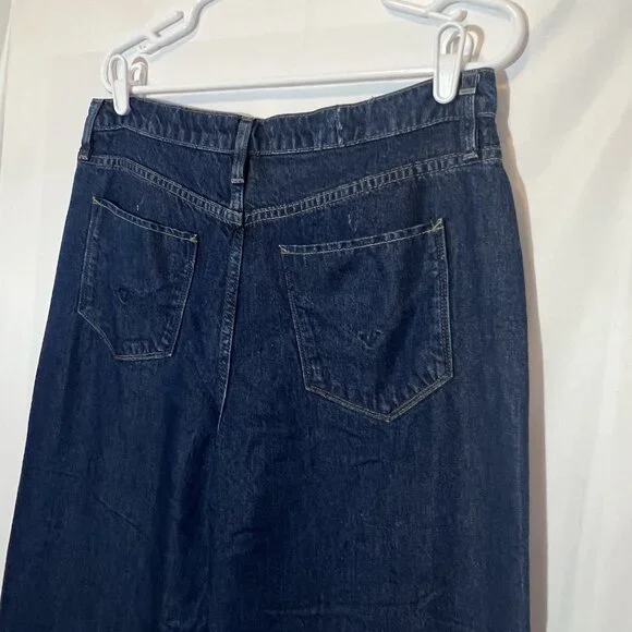 Hudson Anthropologie Women Jeans Holly Wide Leg Cropped Size 32 Blue Denim Zip - Picture 13 of 16